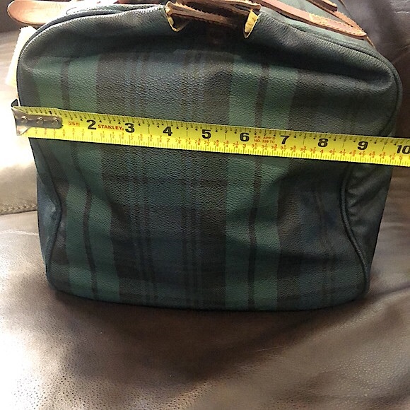 K RALPH LAUREN Black Watch Plaid Speedy Boston Travel Vacation Camp Shoulder Bag - Picture 11 of 17